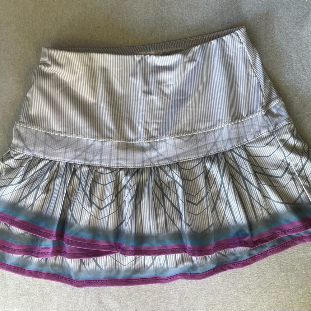 Lucky in Love Gray and Purple Mini Skirt